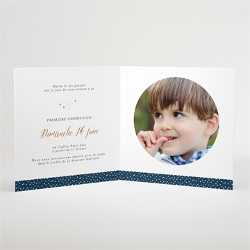 Faire-part communion relief - Intérieur du faire-part