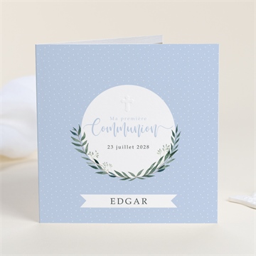 Faire-part communion doux flocons