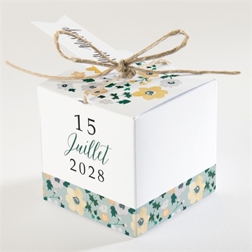 Boîte de dragées mariage oui en relief - Dos de la boîte