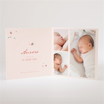 Faire-part naissance enlacé - Intérieur du faire-part