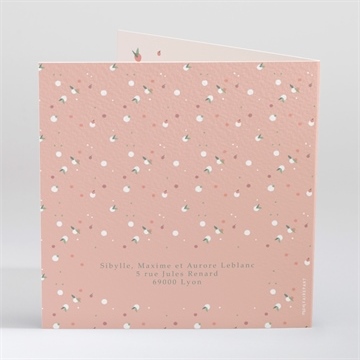 Faire-part naissance enlacé - Dos du faire-part