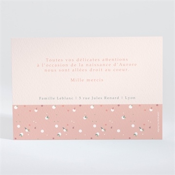 Remerciement naissance enlacé - Dos de la carte