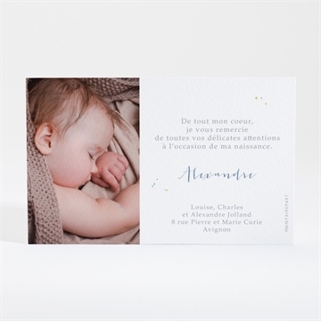 Remerciement naissance jolie constellation - Dos de la carte