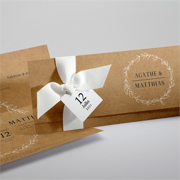 Faire-part mariage kraft champêtre