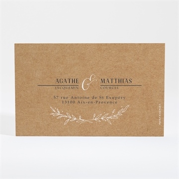 Carton réponse mariage kraft champêtre - Dos du carton