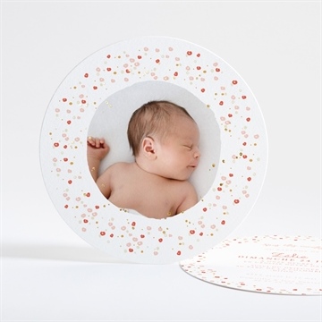 Faire-part de baptême tourbillon doré