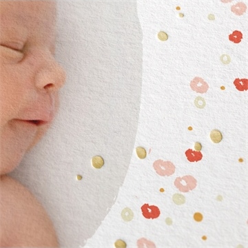 Faire-part de baptême tourbillon doré - Marquage à chaud OR