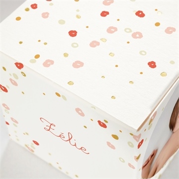 Boîte de dragées baptême tourbillon doré - Marquage à chaud OR