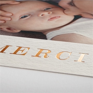 Remerciement naissance paysage d'aquarelle - Marquage à chaud CUIVRE