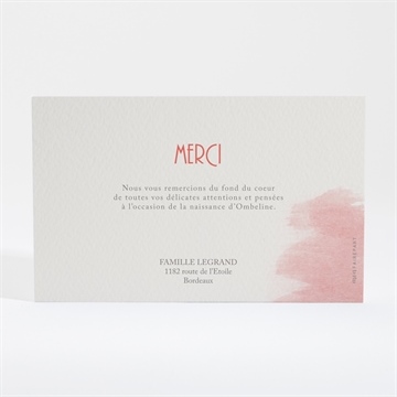 Remerciement naissance paysage d'aquarelle - Dos de la carte