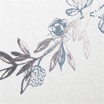 Faire-part mariage composition végétale - Marquage à chaud ARGENT