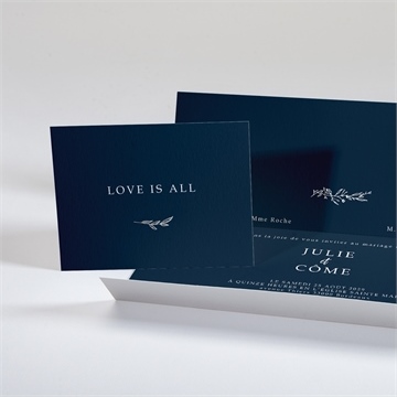 Faire-part mariage bleu minéral - Intérieur du faire-part