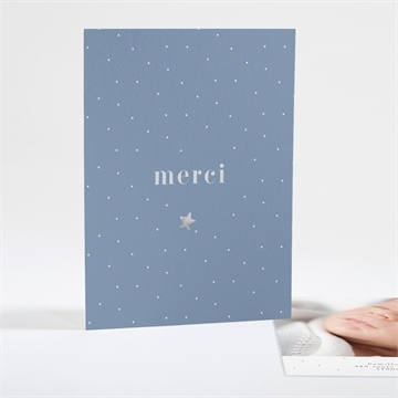 Remerciement naissance bleu givré