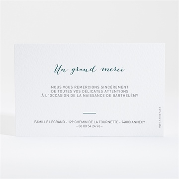 Remerciement naissance belle inscription - Dos de la carte