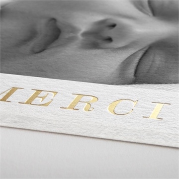 Remerciement naissance belle inscription - Marquage à chaud OR