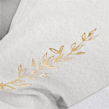 Remerciement naissance feuillage chic - Marquage à chaud OR