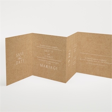 Faire-part mariage kraft épuré - Intérieur du faire-part