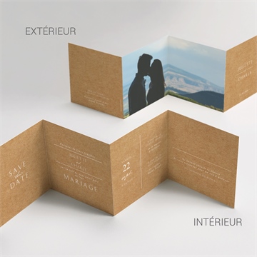 Faire-part mariage kraft épuré - Détail du faire-part