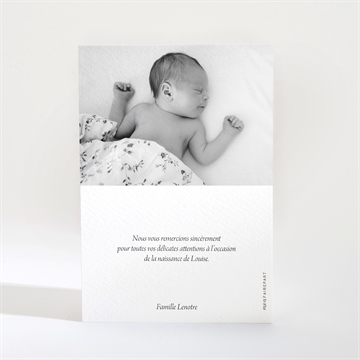 Remerciement naissance welcome baby! - Dos de la carte