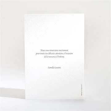 Remerciement naissance hello little boy - Dos de la carte