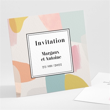 Carton d'invitation mariage charmantes couleurs