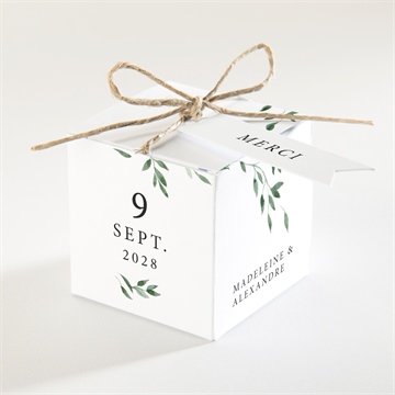 Boîte de dragées mariage a l'ombre de l'olivier