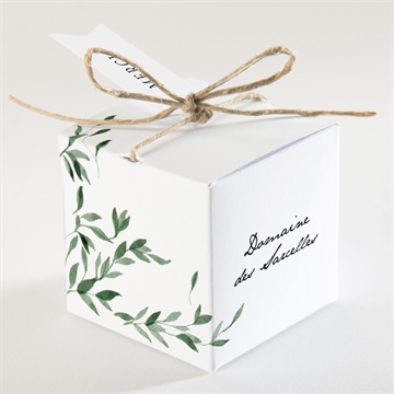 Boîte de dragées mariage a l'ombre de l'olivier - Dos de la boîte