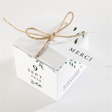 Boîte de dragées mariage a l'ombre de l'olivier - Dessus de la boîte