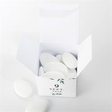 Boîte de dragées mariage a l'ombre de l'olivier - Intérieur de la boîte