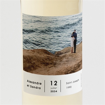 Etiquette de bouteille mariage tendresse