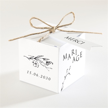 Boîte de dragées mariage délicate ficelle