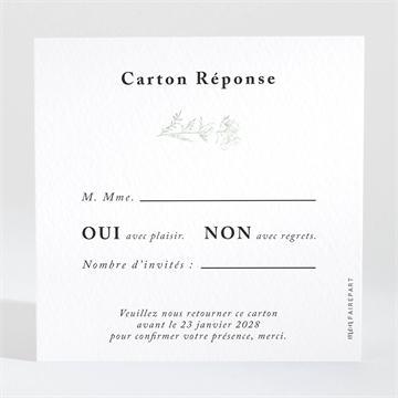 Carton réponse mariage belle nature