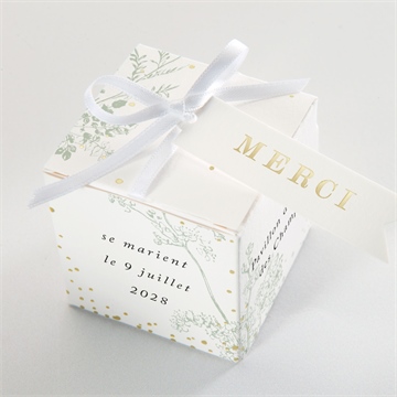 Boîte de dragées mariage belle nature - Dessus de la boîte