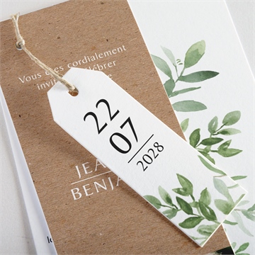 Faire-part mariage nature chic - Détail du faire-part