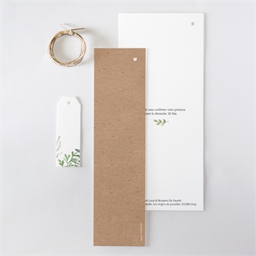 Faire-part mariage nature chic - Dos du faire-part