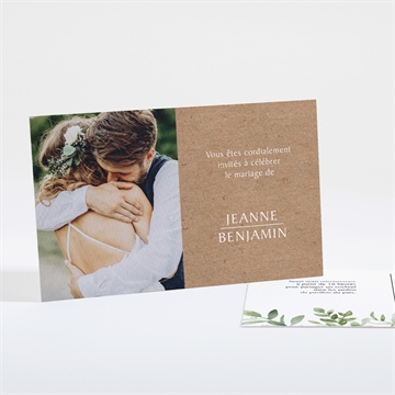 Carton d'invitation mariage nature chic programme