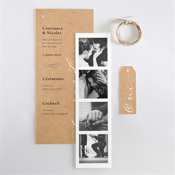 Faire-part mariage photomaton - Vue d'ensemble