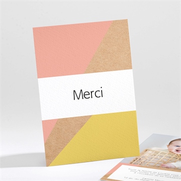 Remerciement naissance pastel et kraft