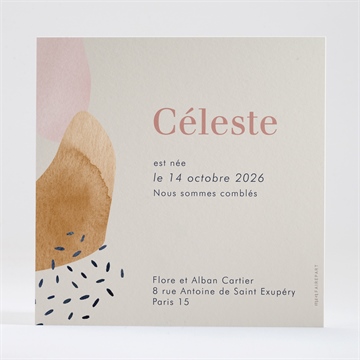 Faire-part naissance patchwork ethnique - Dos du faire-part