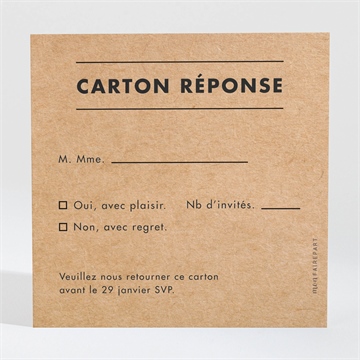 Carton réponse mariage so kraft