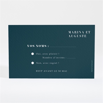 Carton réponse mariage champêtre design - Dos du carton