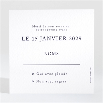 Carton réponse mariage mon coeur - Dos du carton