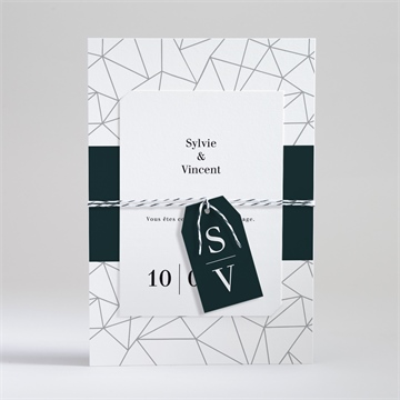 Faire-part mariage géométrie enlacée
