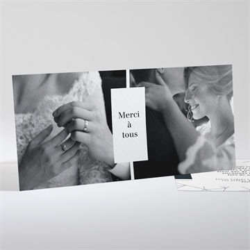 Remerciement mariage géométrie enlacée