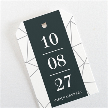 Etiquette mariage géométrie enlacée - Dos de l'étiquette