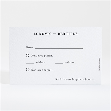 Carton réponse mariage texture marbrée - Dos du carton