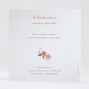 Faire-part naissance 4 photos - Dos du faire-part