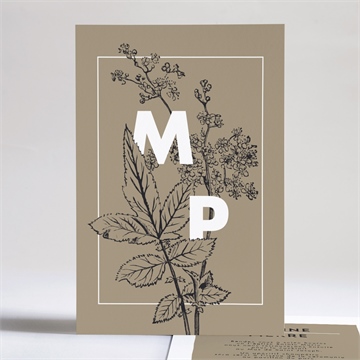 Faire-part mariage gravure initiales