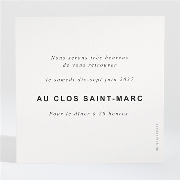 Carton d'invitation mariage ton pastel - Dos du carton