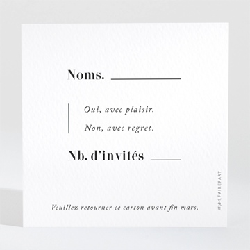 Carton réponse mariage forever - Dos du carton